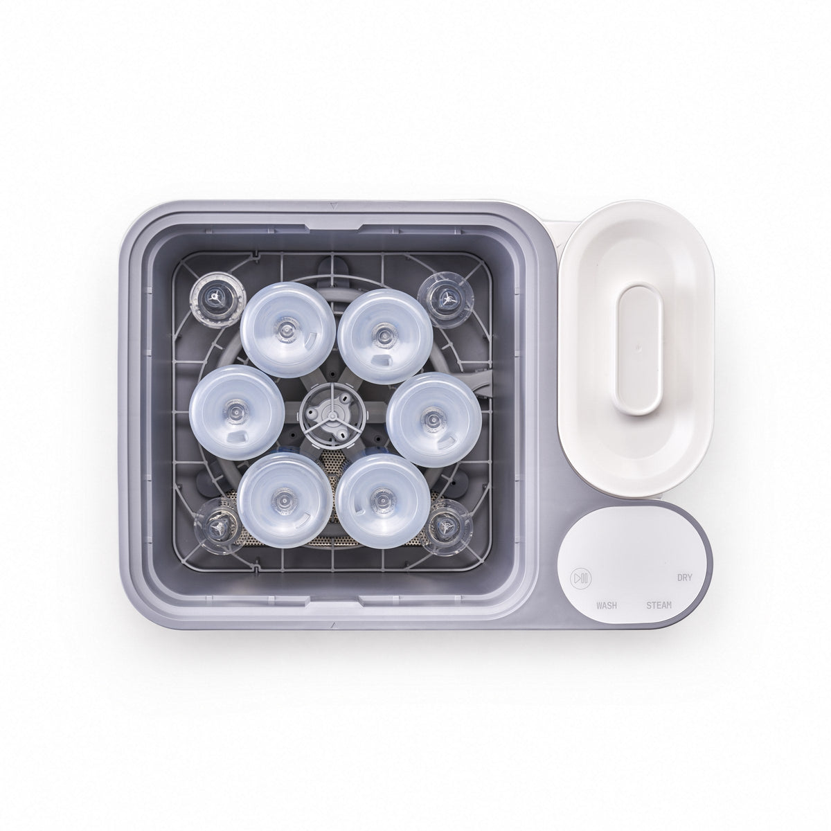 The nuviebaby Clean Max from above, loaded with bottles.
